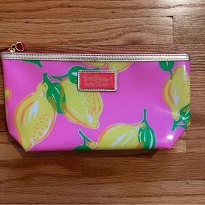 Lilly Pulitzer Pink Lemon Print Cosmetic Bag